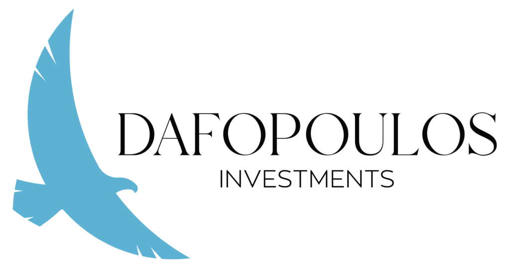 The logo of the company depicting a light blue eagle